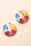 Beaded Rainbow Hoop Earrings - Bold & Colorful