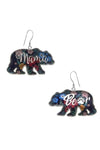 Diona J MAMA Bear Flower Pattern Dangle Earrings Mother's Day Jewelry Accessories