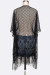 Lace Fringe Kimono Cardigan