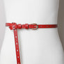 Skinny Leather Belt With Unique Scallop Detailing