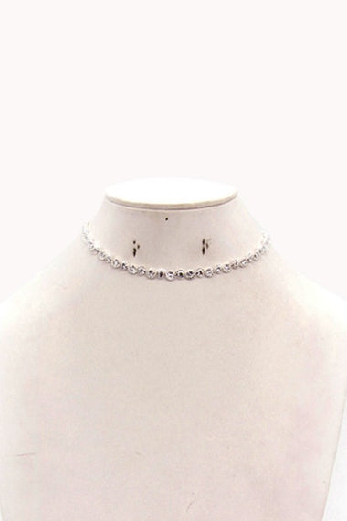 RHINESTONE CHOKER NECKLACE SET
