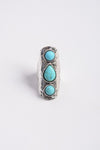 Bold Waterfall Turquoise Silver Fashion Ring