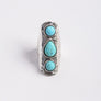 Bold Waterfall Turquoise Silver Fashion Ring