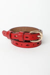 Skinny Leather Belt With Unique Scallop Detailing