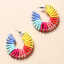 Beaded Rainbow Hoop Earrings - Bold & Colorful