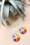 Colorful Beaded Hoop Earrings - Vibrant Style