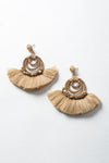 Fan Beaded Tassel Drop Earrings - Bold Statement