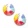 Beaded Rainbow Hoop Earrings - Bold & Colorful