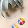 Beaded Rainbow Hoop Earrings - Bold & Colorful