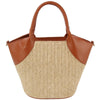 CHIC STRAW HANDLE SATCHEL BAG COLOR BROWN