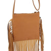 DIONA J WOMEN'S FASHION FRINGE BOHO CROSSBODY BAG COLOR BLACK