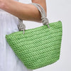 WOVEN STRAW RHINESTONE KNOTTED GAIA TOTE BAG COLOR IVORY