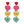 3-Tier Conversation Hearts Seed Bead Handmade Embroidery Jeweled Drop Earrings