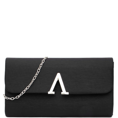 DIONA J WOMEN'S SMOOTH DESIGN CLUTCH CROSSBODY BAG COLOR BLACK