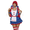 Raggedy Ann 3 Pc Dress Choker & Armbands Halloween Cosplay Costume Set Size M/L