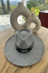 Structured wide brim Fedora with Embellishment