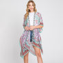DIONA J ABSTRACT PAISLEY PRINT KIMONO CARDIGAN ONE SIZE COLOR GREEN
