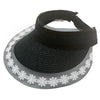 DIONA J STRAW SUN VISOR WITH LACE ONE SIZE COLOR BLACK