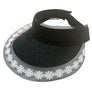 DIONA J STRAW SUN VISOR WITH LACE ONE SIZE COLOR BLACK
