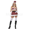 School Girl Santa 6 Pc Multicolor Plaid Christmas Halloween Women Costume Sz M/L