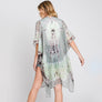 DIONA J TIE DYE PRINT KIMONO CARDIGAN ONE SIZE COLOR OLIVE