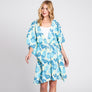 DIONA J FRONT ROPE FLOWER KIMONO ONE SIZE COLOR BLUE