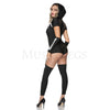 Sexy Skeleton 3 Pc Halloween Front Zip Skeleton Romper Costume Set Size S/M