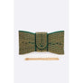 DIONA J RHINESTONE BOWTIE ICONIC CLUTCH BAG COLOR DARK GREEN