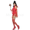 Beetle Wedding Bride 5 Pc Sleeveless Red Bodysuit Ruffled Costume Set Size S/M