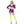 Groovy Detective 4 Pc Metallic Flare Sleeve Halloween Purple Costume Set Sz S/M