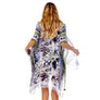 DIONA J TIE DYE FASHIONABLE KIMONO COVER UP CARDIGAN ONE SIZE COLOR LAVENDER