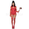 Beetle Wedding Bride 5 Pc Sleeveless Red Bodysuit Ruffled Costume Set Size XS