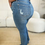 Judy Blue Full Size Mid Rise Destroyed Hem Distressed Jeans