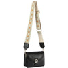 Diona J Women's Modern Smooth Crossbody Bag With Guitar Strap Black