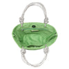 WOVEN STRAW RHINESTONE KNOTTED GAIA TOTE BAG COLOR PISTACHIO