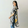 DIONA J MIXED PAISLEY PRINT KIMONO CARDIGAN ONE SIZE COLOR BLACK