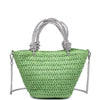 WOVEN STRAW RHINESTONE KNOTTED GAIA TOTE BAG COLOR IVORY