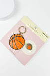 SPORTS BALL ENAMEL KEYCHAIN WITH PIN SET