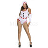 Sexy Snow Women 4 Pc White Red Polyester Halloween Cosplay Costume Set Size M/L