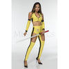 Kill Ninja 3 Pc Yellow Women's Halloween Cosplay Western Costume Set Size XL