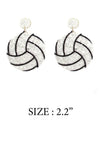 GLITTER LEATHER SPORTS BALL POST EARRING