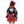 Japanese Anime Cherry Blossom Sakura Kimono Costume - Black, Red, and Orange Fancy Dress with Maid Bells - DJ Comics