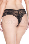 Plus size cheeky lace panty with satin bow