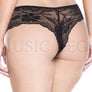 Plus size cheeky lace panty with satin bow