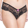 Plus size cheeky lace panty with satin bow