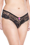 Plus size cheeky lace panty with satin bow