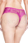 Plus size cheeky lace panty with satin bow