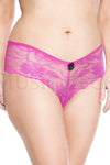 Plus size cheeky lace panty with satin bow
