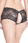 Plus size open back cheeky lace boyshort
