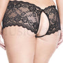 Plus size open back cheeky lace boyshort